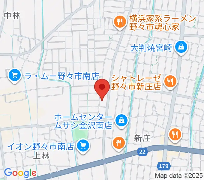うつのみやカルチャーセンター野々市上林教室の地図