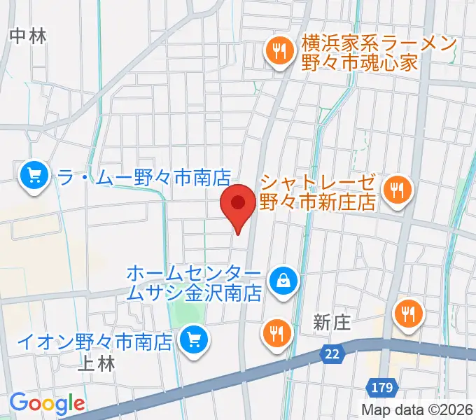 うつのみやカルチャーセンター野々市上林教室の地図