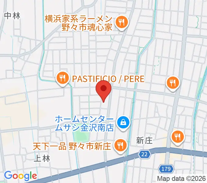 うつのみやカルチャーセンター野々市上林教室の地図