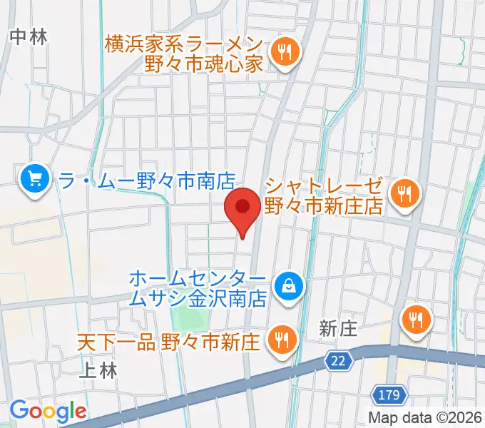 うつのみやカルチャーセンター野々市上林教室の地図