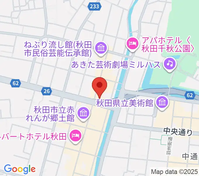 秋田クラブスウィンドルの地図