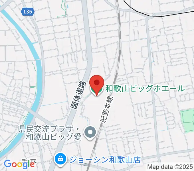 和歌山ビッグホエールの地図
