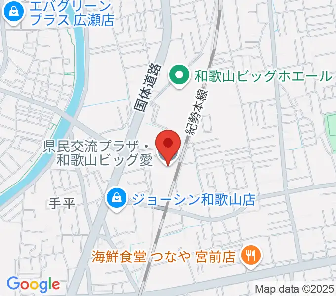 県民交流プラザ 和歌山ビッグ愛の地図