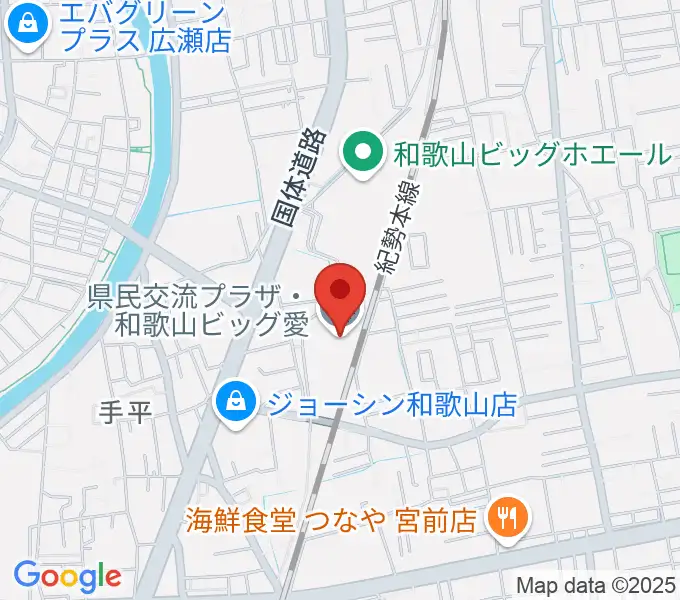 県民交流プラザ 和歌山ビッグ愛の地図