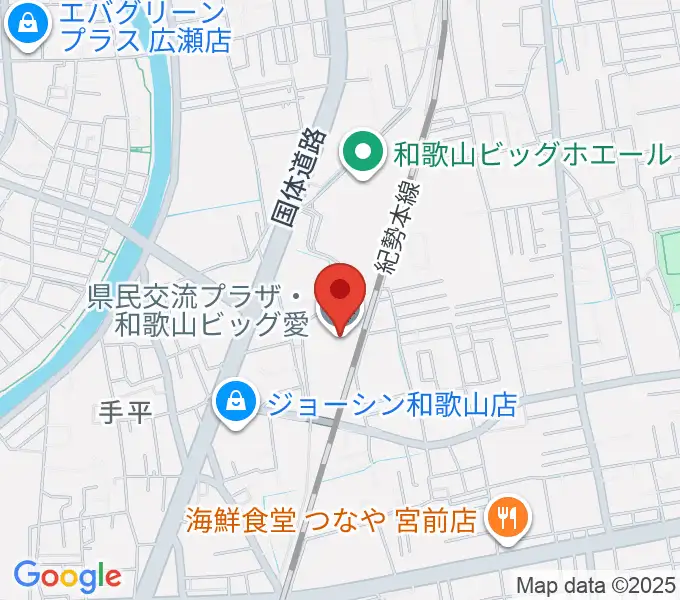 県民交流プラザ 和歌山ビッグ愛の地図