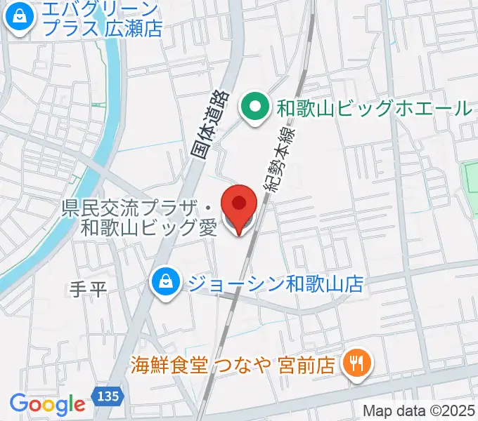 県民交流プラザ 和歌山ビッグ愛の地図