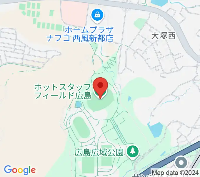 ホットスタッフフィールド広島の地図