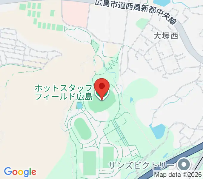 ホットスタッフフィールド広島の地図