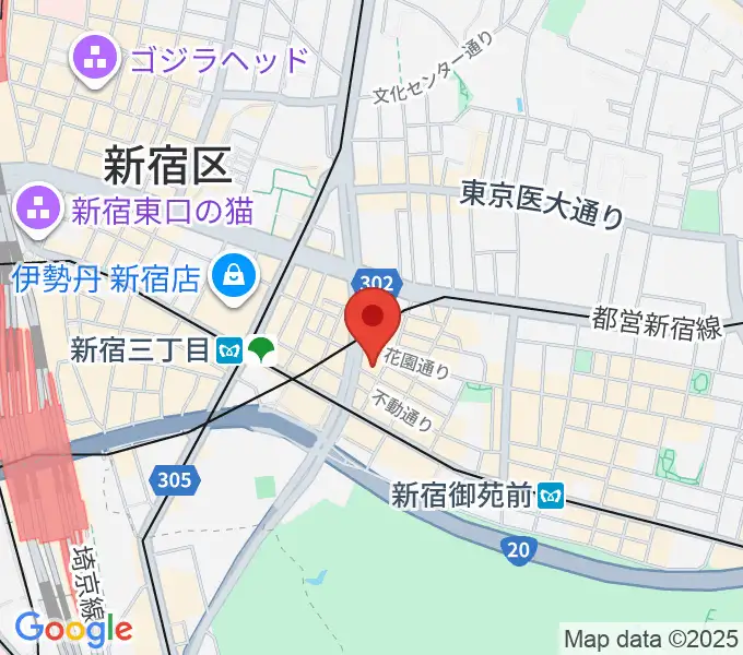 新宿Live Freakの地図