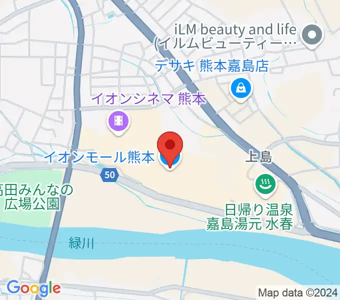 JEUGIAカルチャーセンター イオンモール熊本の地図