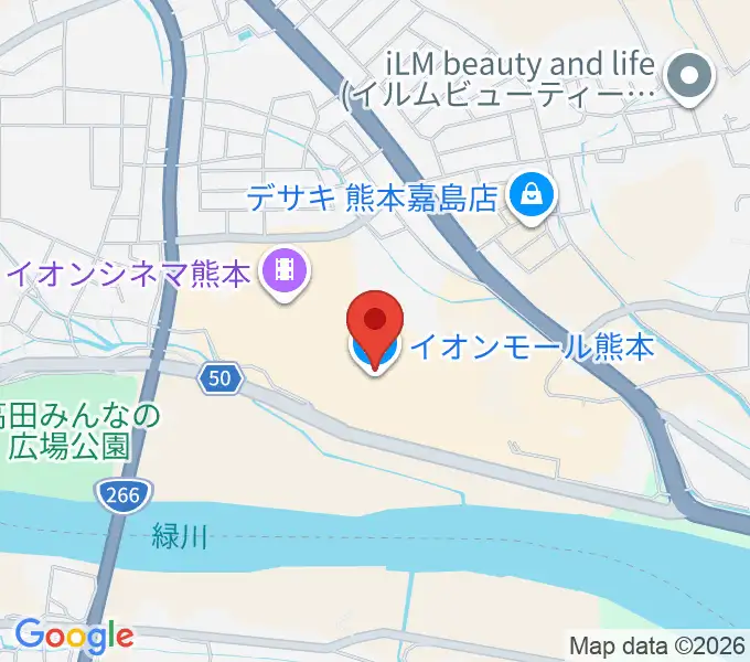 JEUGIAカルチャーセンター イオンモール熊本の地図