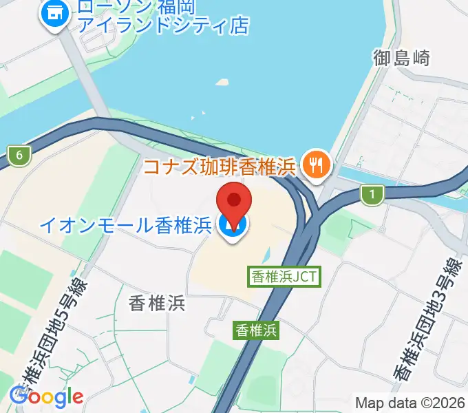 JEUGIAカルチャーセンター イオンモール香椎浜の地図