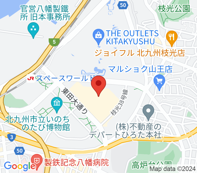 JEUGIAカルチャーセンター イオンモール八幡東の場所