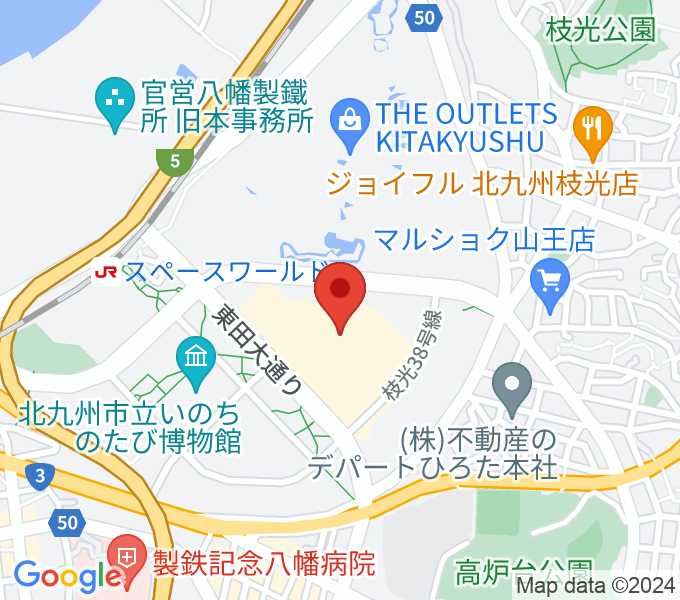 JEUGIAカルチャーセンター イオンモール八幡東の場所