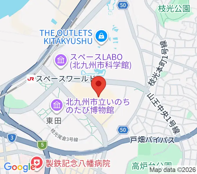 JEUGIAカルチャーセンター イオンモール八幡東の地図