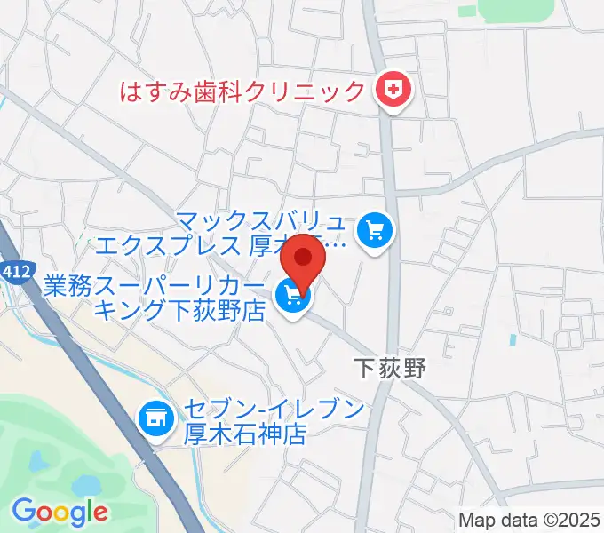 厚木楽器 アミ荻野の地図