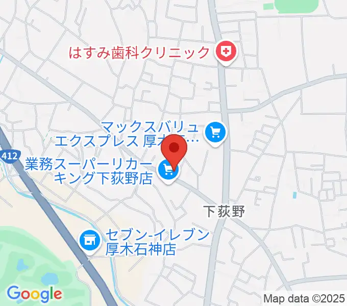 厚木楽器 アミ荻野の地図