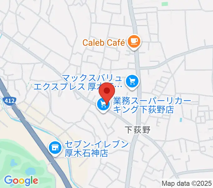 厚木楽器 アミ荻野の地図