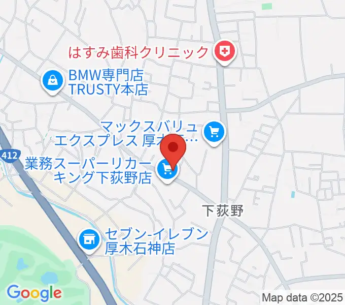 厚木楽器 アミ荻野の地図
