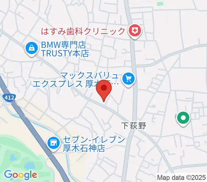 厚木楽器 アミ荻野の地図