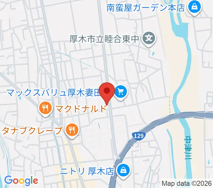 厚木楽器 アミ妻田の地図