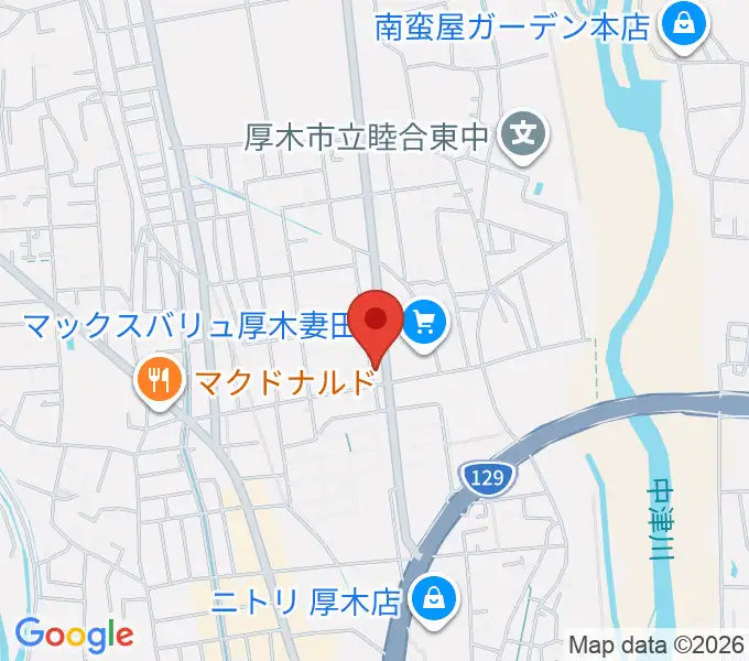 厚木楽器 アミ妻田の地図