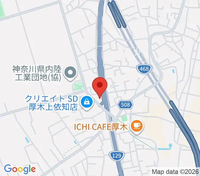 厚木楽器 アミ上依知の地図