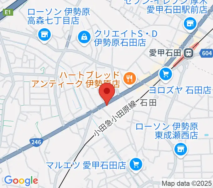 厚木楽器 アミ愛甲石田の地図