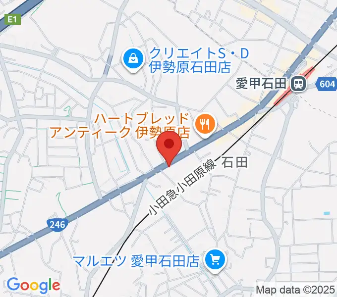 厚木楽器 アミ愛甲石田の地図