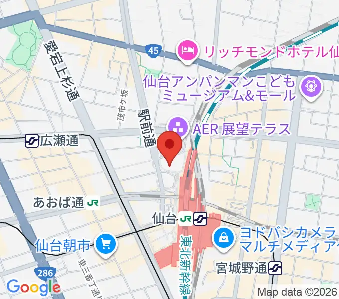 タワーレコード 仙台パルコ店の地図