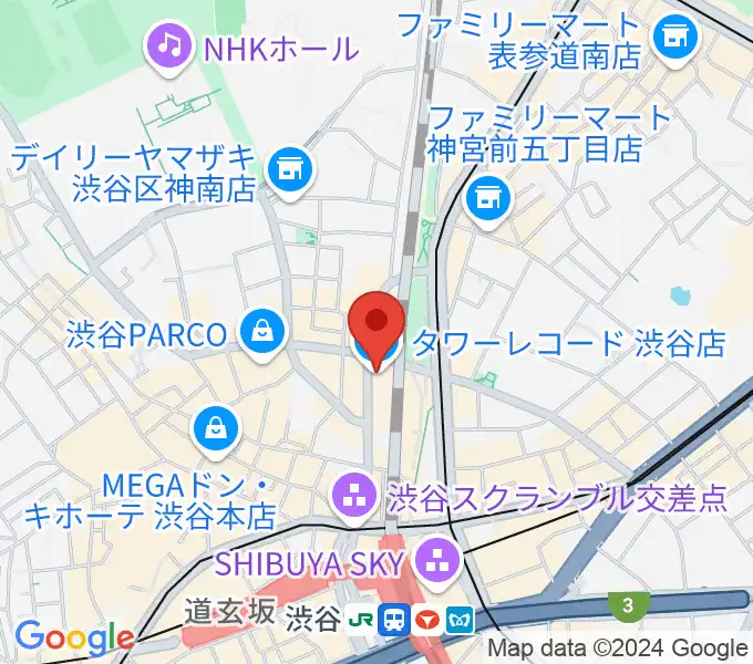 タワーレコード渋谷店の地図