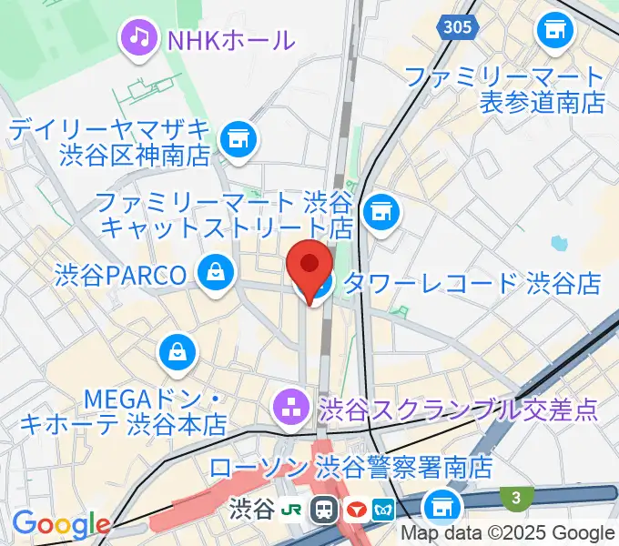 タワーレコード渋谷店の地図