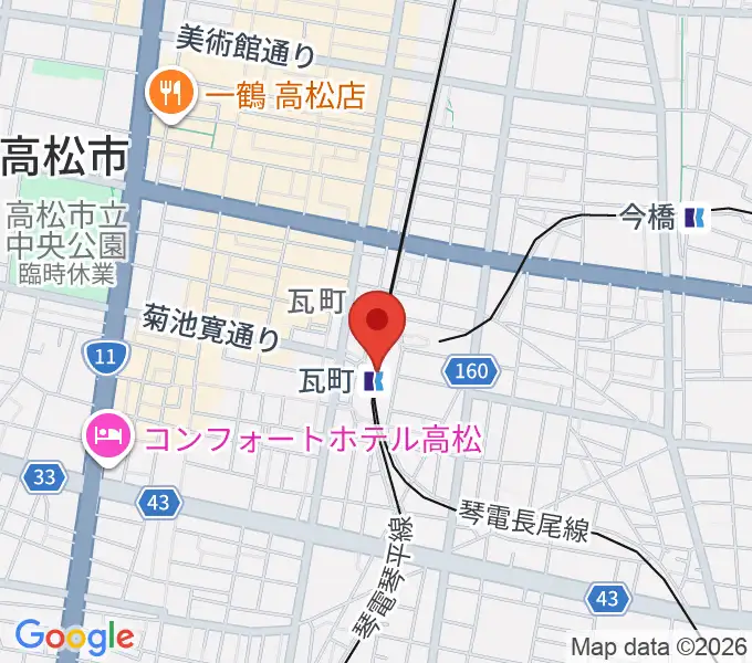 JEUGIAカルチャーセンター高松の地図