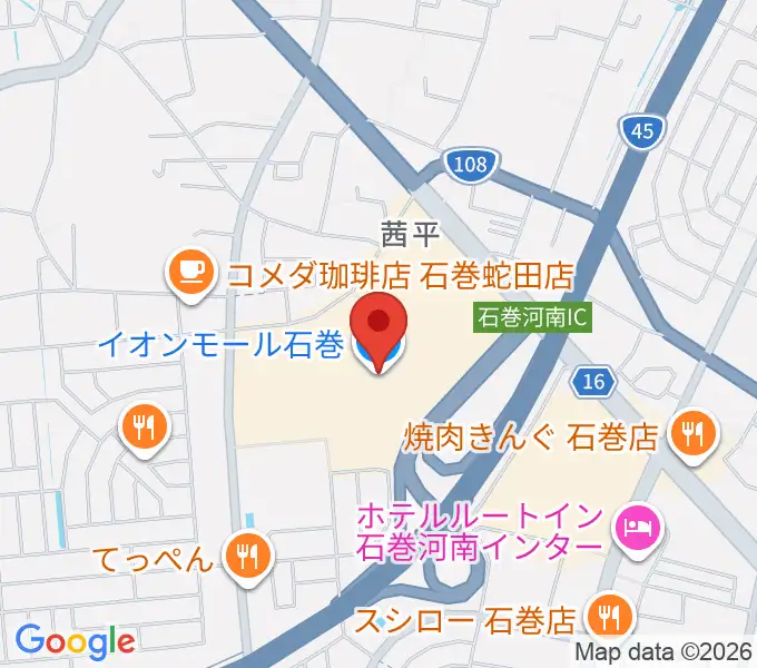 JEUGIAカルチャーセンター イオンモール石巻の地図