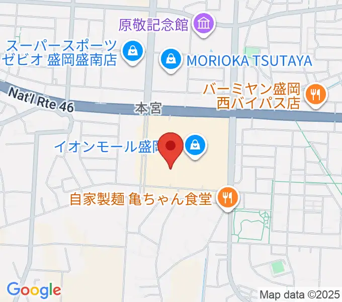 JEUGIAカルチャーセンター イオンモール盛岡南の地図