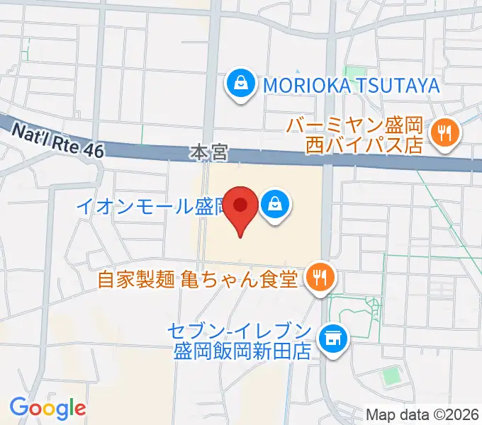 JEUGIAカルチャーセンター イオンモール盛岡南の地図