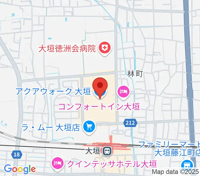 JEUGIAカルチャーセンター アクアウォーク大垣の地図