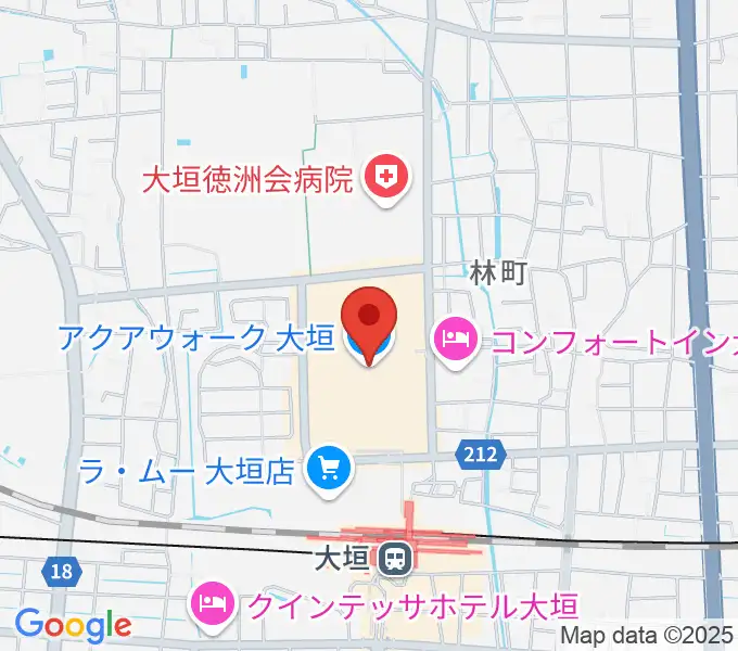 JEUGIAカルチャーセンター アクアウォーク大垣の地図