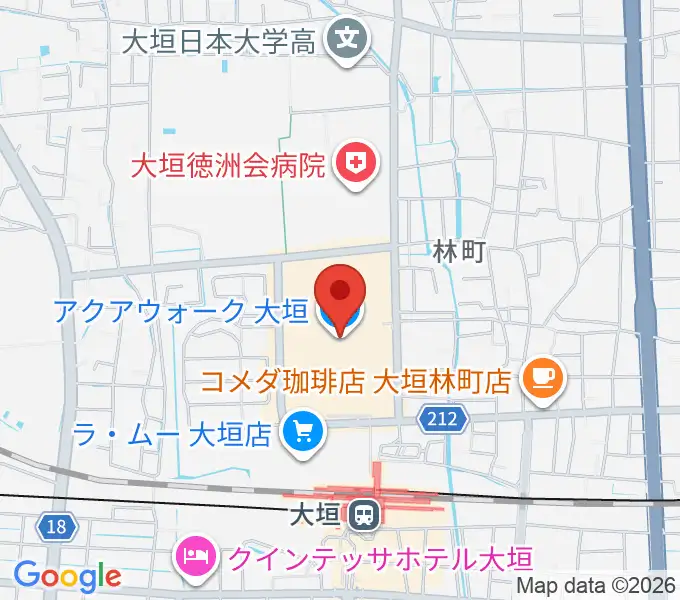 JEUGIAカルチャーセンター アクアウォーク大垣の地図