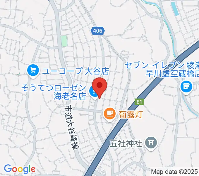 厚木楽器 アミ国分寺台の地図