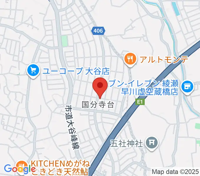 厚木楽器 アミ国分寺台の地図
