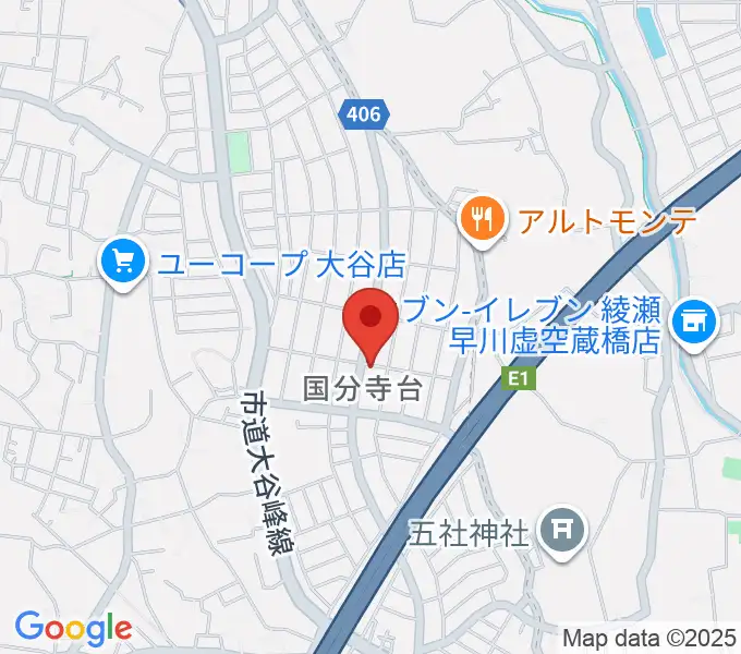 厚木楽器 アミ国分寺台の地図
