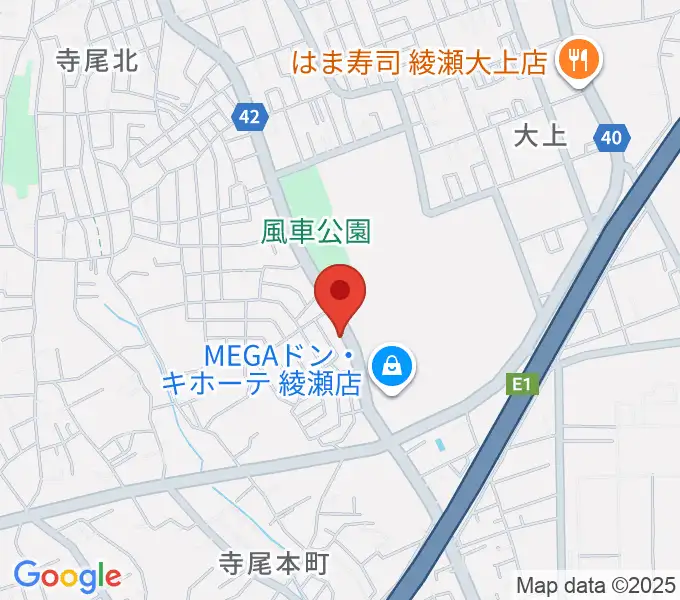 厚木楽器 アミ綾北の地図