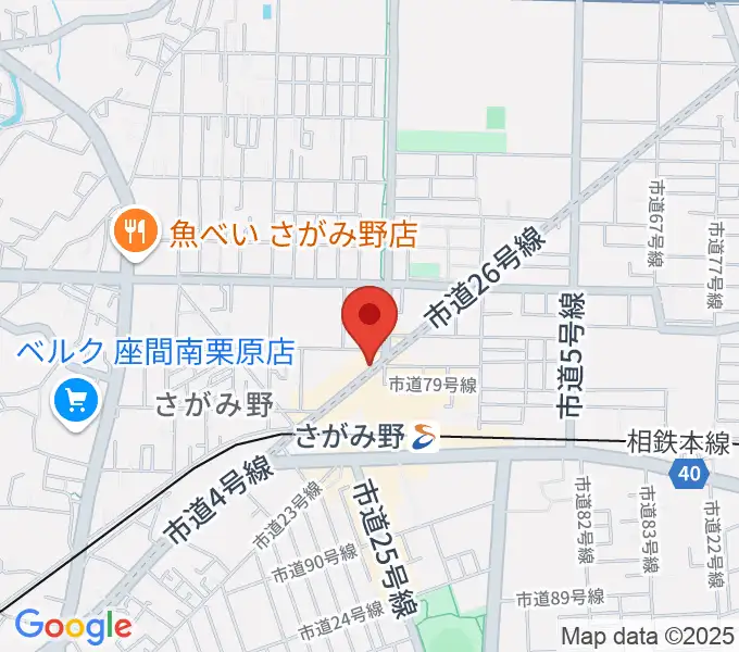 厚木楽器 アミさがみ野の地図
