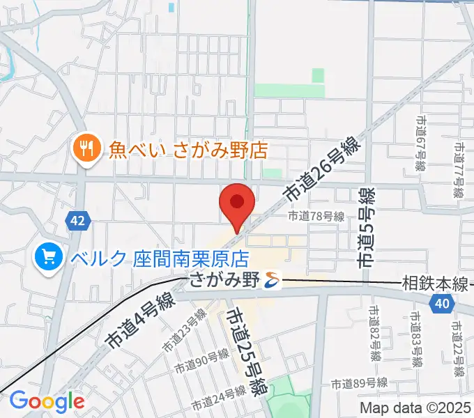 厚木楽器 アミさがみ野の地図