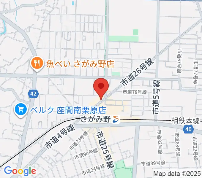 厚木楽器 アミさがみ野の地図