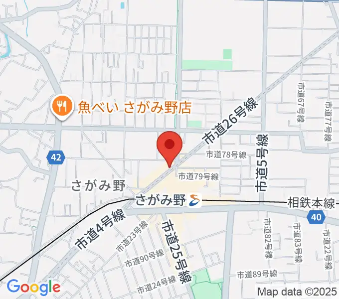 厚木楽器 アミさがみ野の地図