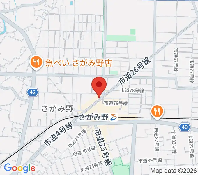 厚木楽器 アミさがみ野の地図