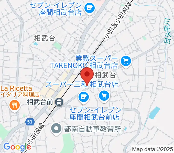 厚木楽器 アミ相武台の地図