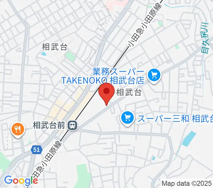厚木楽器 アミ相武台の地図